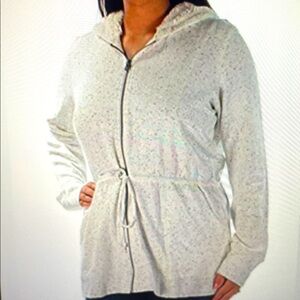 NWT Lucky Brand Zip Up Lightweight Sweater Shirt. Sherpa lined Hood